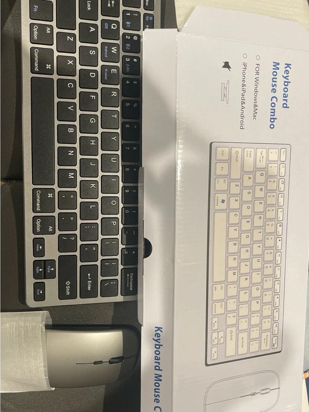 Slim Wireless Keyboard and Mouse Combo - Black and Silver